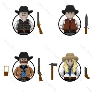 2026 new N405 RDR2 Game Character Building Bricks Mini Model Figures Doll Western Cowboy Police Cartoon Toys For Kids Christmas Gifts N40