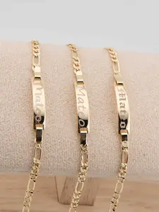 Beautiful 6-inch Gold-Plated Metal Baby Bracelets Fully Customizable Personalize with Name. Leave the name in a Note or Message