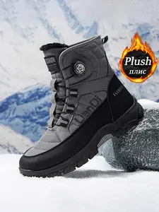 (The shoes are one size smaller) Fashionable Men's Snow Boots, Hillside Winter Boots, Stylish Winter Footwear, Comfortable and Warm, Perfect for Cold Weather, Trendy Mens Shoes