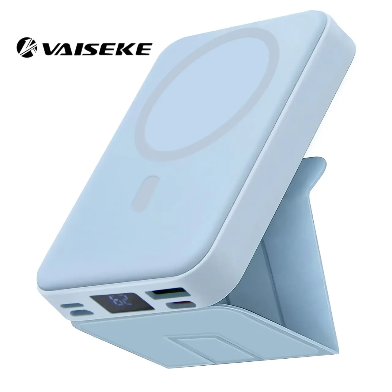 VAISEKE Magnetic Power Bank, Portable power chargers, 10000mAh Folding Wireless Portable Charger…