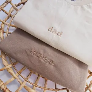 Custom Embroidered Dad and Mama Shirt, Mom and Dad Shirt, Mama Sweater With Names, Custom Dad Crewneck, Mother's Day Father's Day Shirt
