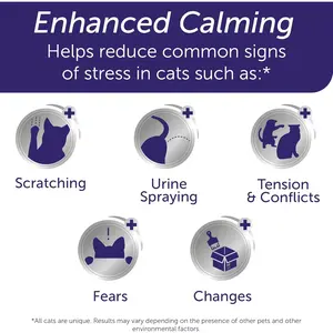 Optimum 3 x 30 Day Cat Calming Refills for Pheromone Diffuser, 3 x 48ml Value Pack - Helps Reduce Common Signs of Stress in Cats & Kittens, Enhanced Calming