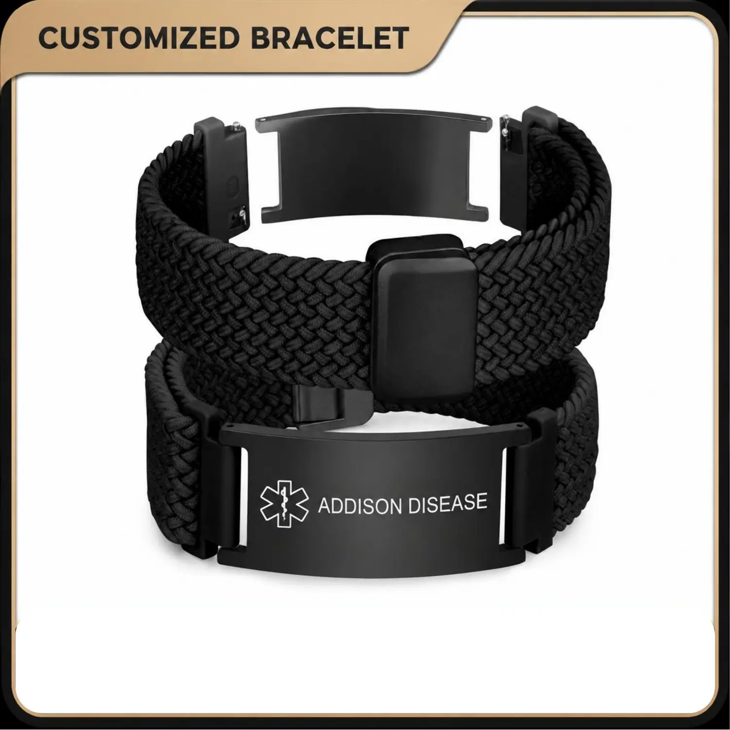 Emergency Medical ID Bracelets for Men & Women, Adjustable Stainless Steel Mesh Wristbands with Free Engraving