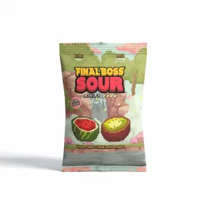 Final Boss Sour Level 3 Watermelon Kiwis Dried Fruit Chewy Sweet - 2.02 oz bag