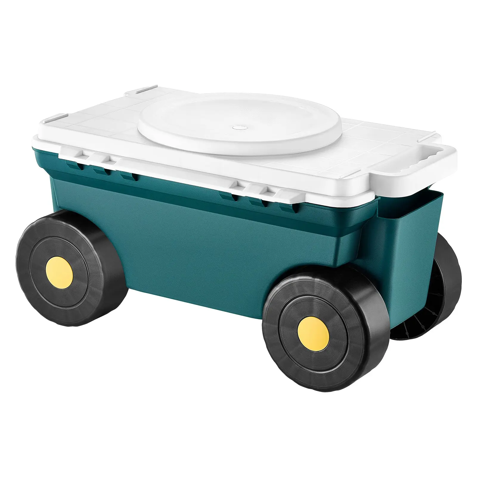 【Summerfinds】VEVOR Garden Scooter with Seat, 2 in 1 Rolling Garden Cart with Storage Bin, Supports up to 227 lbs, Outdoor Wagon with Handle, Lightweight Storage Gardening Stool for Yard Weeding Planting Portable