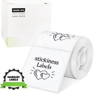 2 Inch Round Thermal Sticker Labels(50mm)- 150 Sheets/Roll, Self-Adhesive Direct Thermal Paper For P50/M110/M220/D100/D200/X4 Printers, Circle Stickers For Reatil Thank You Tags, Food Jars & Gift Packaging