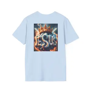 Jesus is King Unisex T-Shirt, Christian Religious Tee, Level Up Jesus Shirt, Faith Inspired Apparel, Gospel Graphic Tee