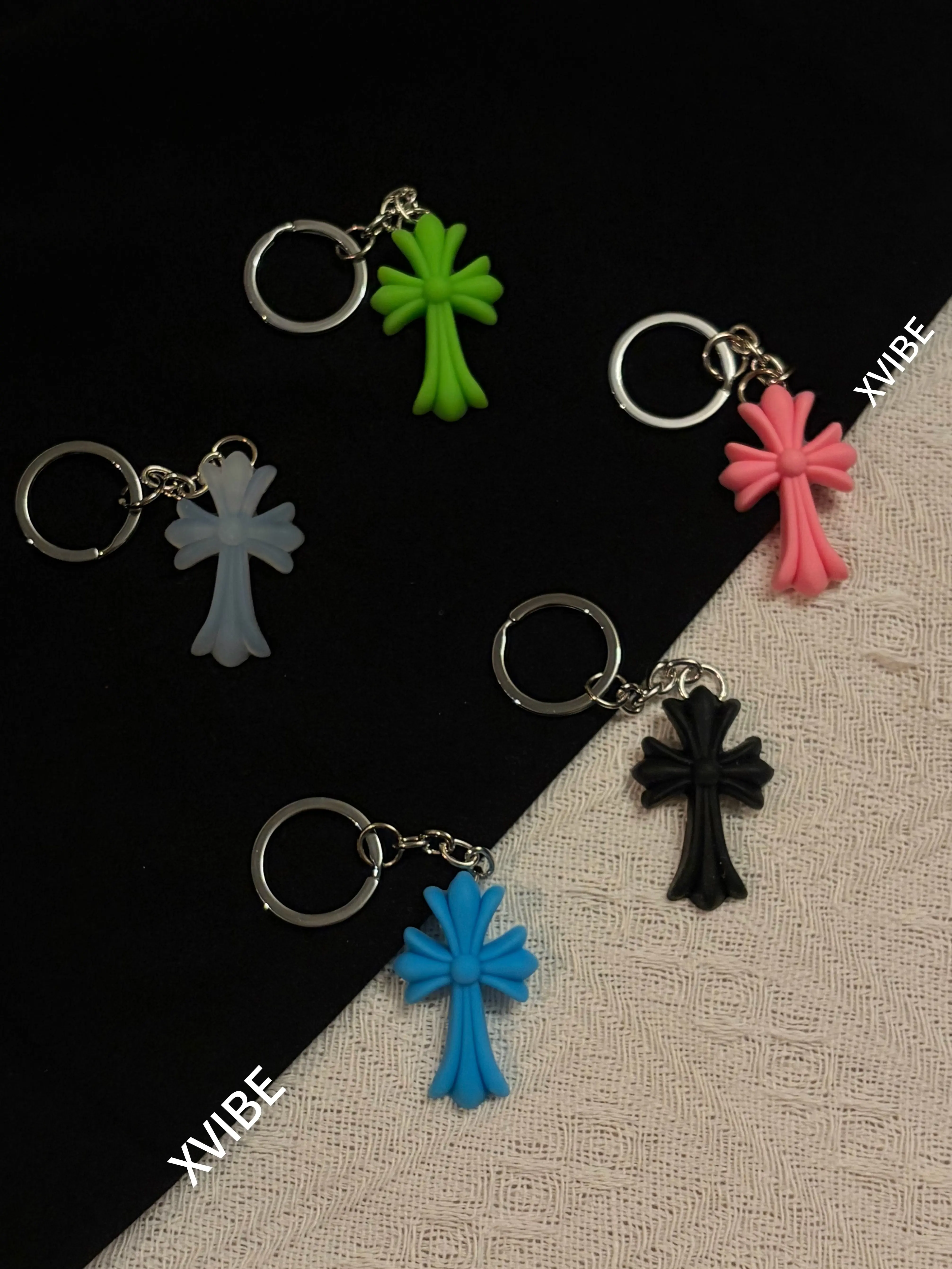Y2K Colorful Cross Keychain