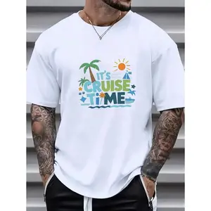 It's Cruise Time T-Shirt | Men's Black Cruise Vacation Tee | Graphic Print | Soft 100% Cotton Round Neck | Travel Gift