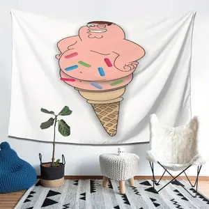 Family Guy Peter Griffin Tapestry Wall Hanging - Premium Polyester Fabric, Horizontal Colorful Cartoon Print, Free Hooks, Decor for Living Room, Bedroom, Household Items Decor, Ideal Gift