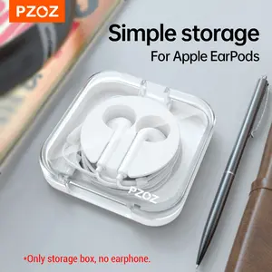 pzoz Earbuds Case Compatible for Apple iPhone/iPad/iPods EarPods, Earphones Cord Organizer Cover Wired Manager Holder Wrap Winder Mini Storage Carrying Cable Management (Earbuds)