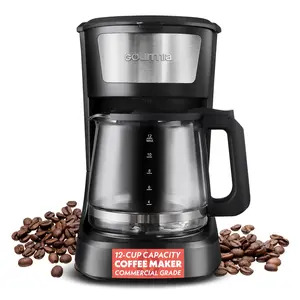 Gourmia 12 Cup Coffee Maker One-Touch Operation Pause & Serve Automatic Keep Warm Compact Design
