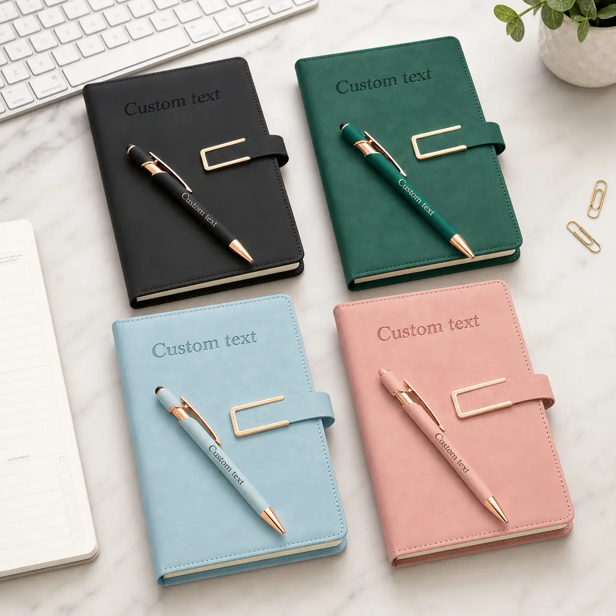 Personalized Compact A5 Notebook 2-Pack - Office Stationery Supplies, College School Supplies, Includes A5 Notebook, Pen, Ideal for Students, Perfect for Gifting