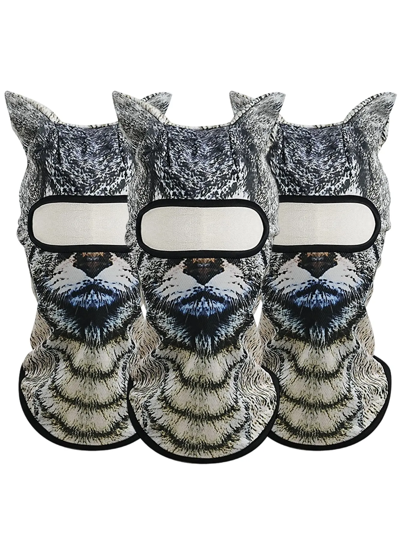 3pcs/2pcs/1pc 3D Animal Print Face Mask, Face Covering, Realistic Mask, Outdoor Funny Water Sports Hat Balaclava, Suitable for Daily Use, Travel, Hiking, Skiing