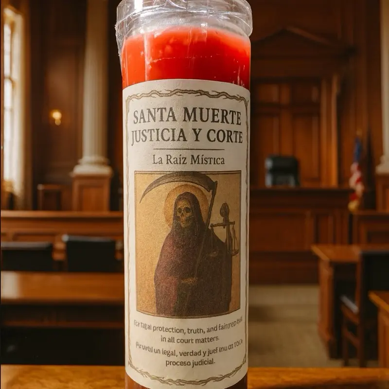 Santa Muerte Justice & Court Candle -For Legal Protection Truth and Fairness in Court Matters