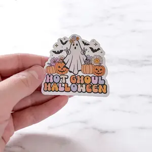 Hot Ghoul Halloween Sticker | Halloween Stickers | Ghost Stickers | Retro Sticker | Waterproof Stickers | Matte Sticker