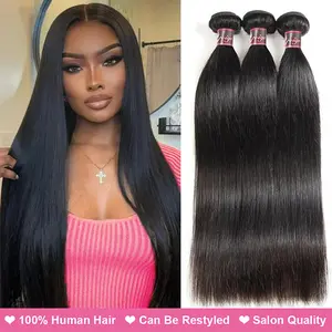 Uwigs Brazilian Straight Hair Bundles 1 3 4 Bundles 100% Human Hair Weave bundles 100g/pc
