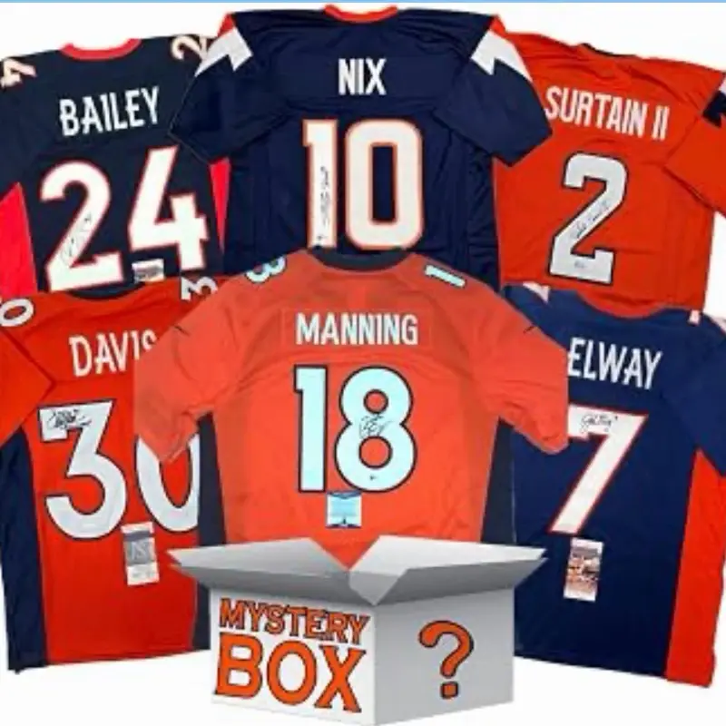 Autographed/Signed Denver Football Jersey Mystery Box with PSA JSA or Beckett COA