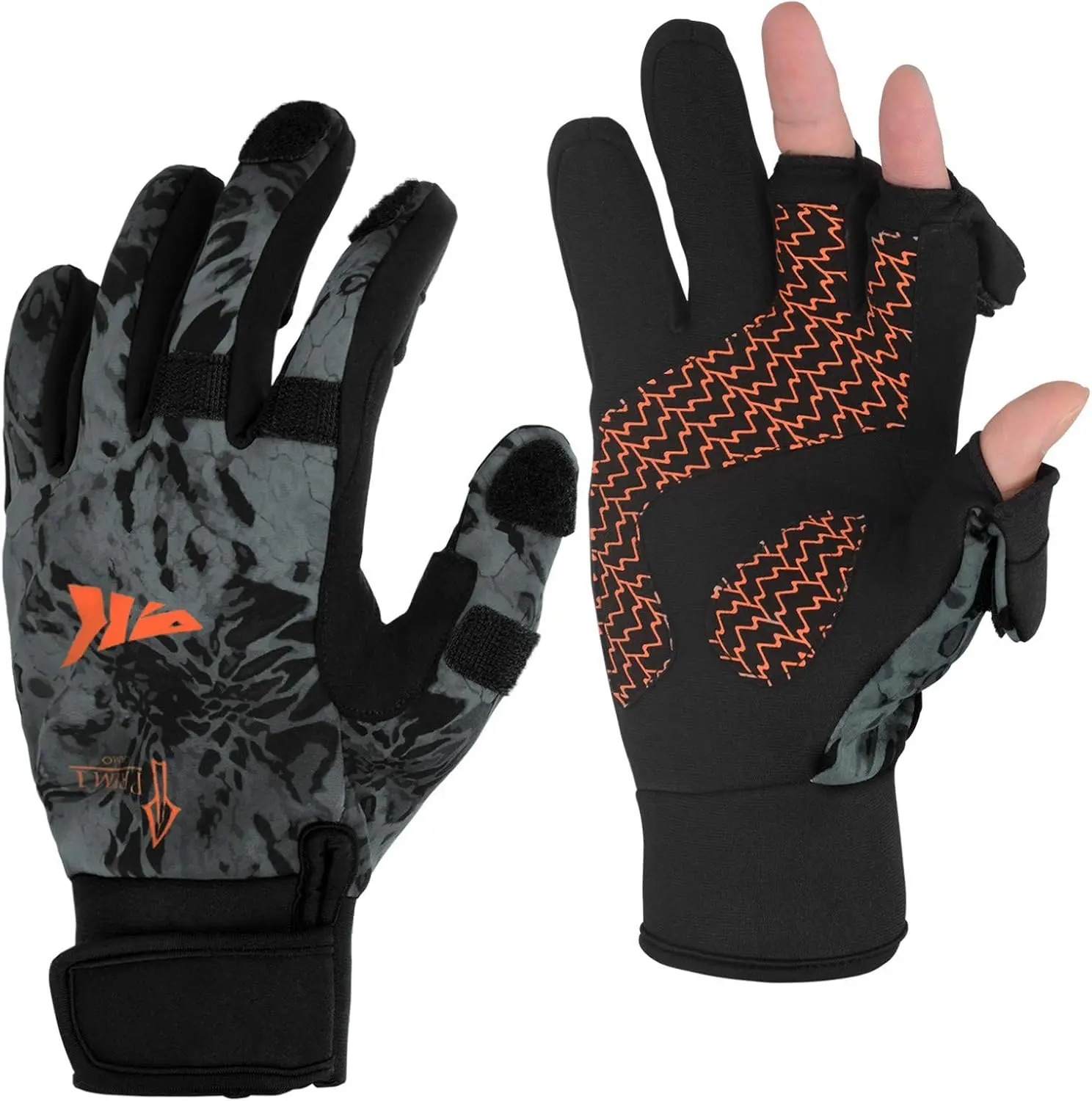 KastKing Mountain Mist Unisex Cold Winter Fishing Gloves - Open Fingers, Touchscreen Tips, Antislip Palm for Ice Fishing