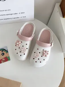 Women's Cute Cartoon Charms Clogs, Casual Comfortable Breathable Platform Non-slip Garden Clogs, Fashionable Shoes for Indoor & Outdoor Wear Slipper Shoes