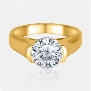 【V35】Classic Round Cut 2CT Synthetic Moissanite Ring