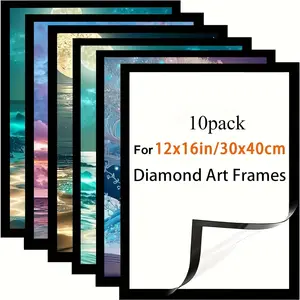 10-Pack Art Magnetic Photo Frames, Wooden Frame, Retro Ins Style, Wall Photo Decoration Set for Living Room & Bedroom