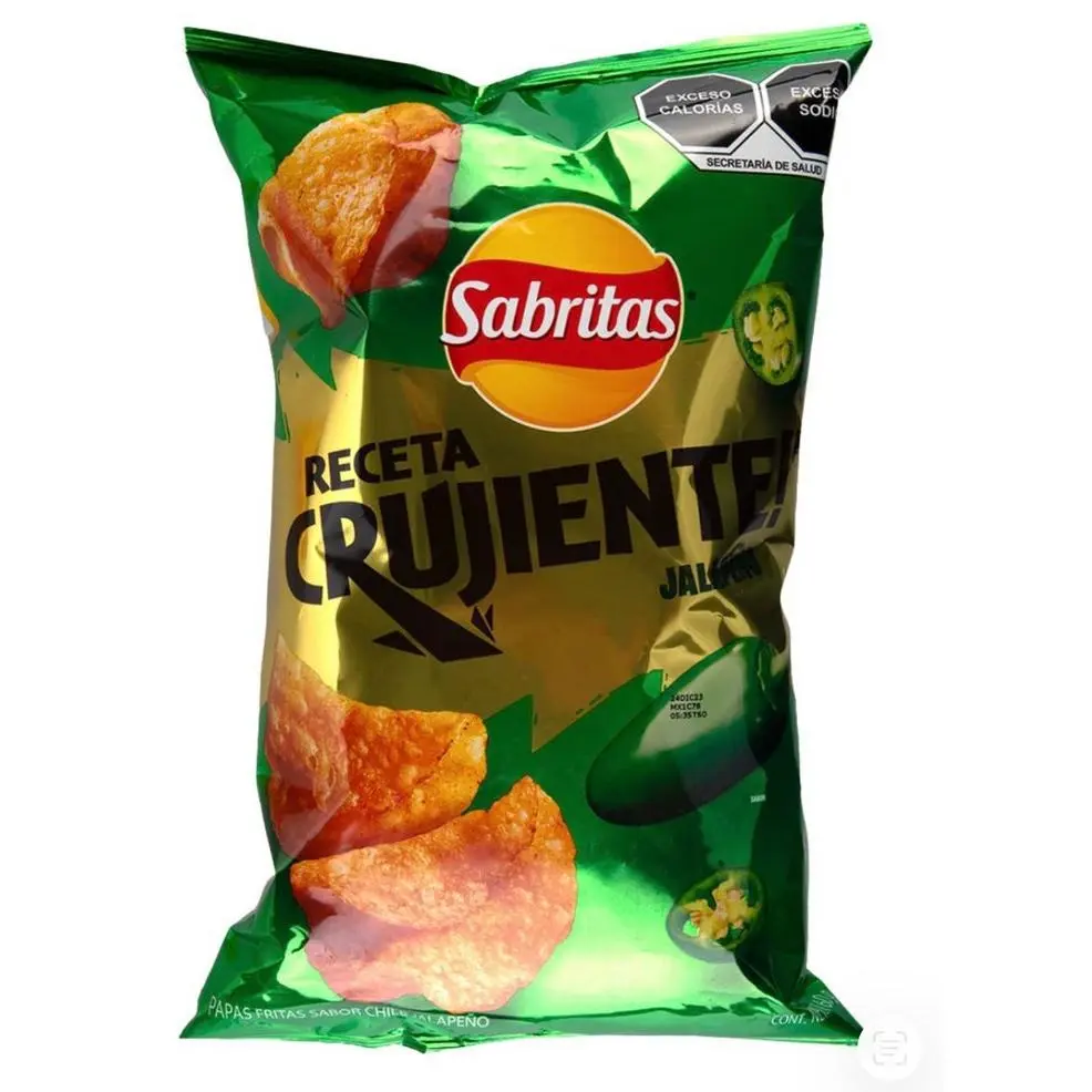 Sabritas Receta Crujiente Jalapeño Mexican Papas Botana Snacks Chips SMALL 5 Pk
