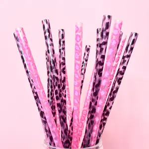 Leopard Print 10” Reusable Straws (20 Pack) – Tall Tumbler Straws | Dirty Soda, Iced Coffee & Dopamine Drinks