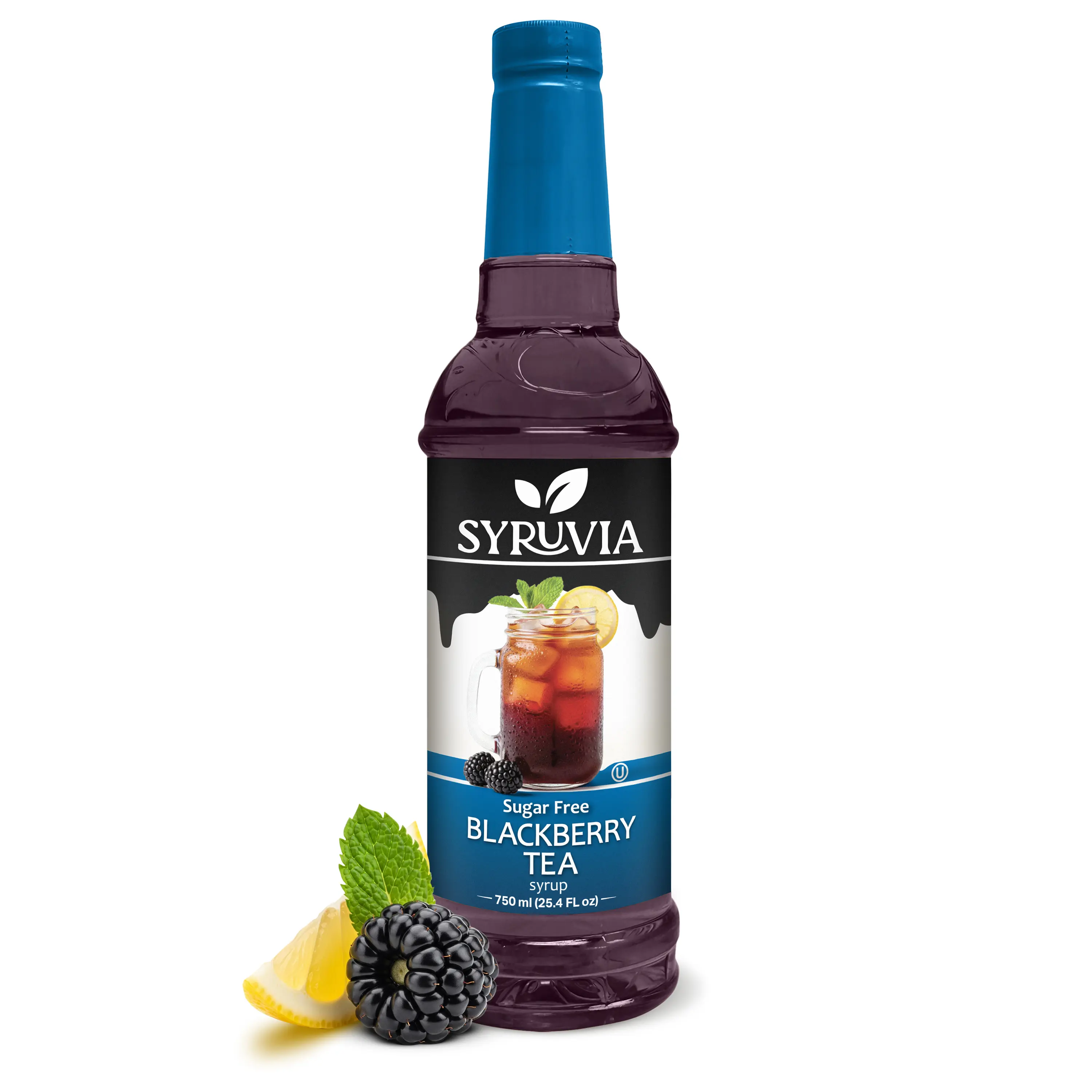 Syruvia Sugar Free Blackberry Tea Flavored Syrup for Drinks, Cocktails, Lemonades, Iced Teas and Desserts – 25.4 fl oz, Syrups & Concentrates, Zero Sugar Syrups & Concentrates