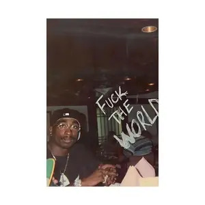 Vintage Tupac Poster - F # %k the World Decor Wall Water Proof Gift Hanging Light Ornaments Artistic Decoration Photo Room Glossy Print