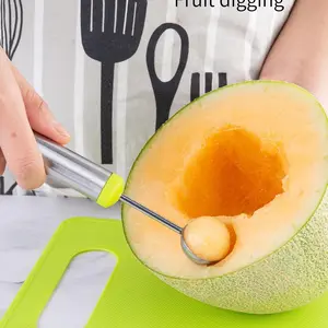 Stainless Steel Fruit Scoop, 1 Count Watermelon Scoop, Melon Ball Scoop, Melon Baller, Washable Kitchen Utensils & Gadgets