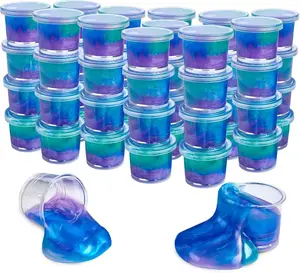 Mini Galaxy Slime - 48 Pack - Marbled Unicorn Slime Party Favors - Rainbow Colors for Sensory Fun, Stress Relief, Travel Sized, Classroom Prize, Activity Playset DIY, Ages 3+