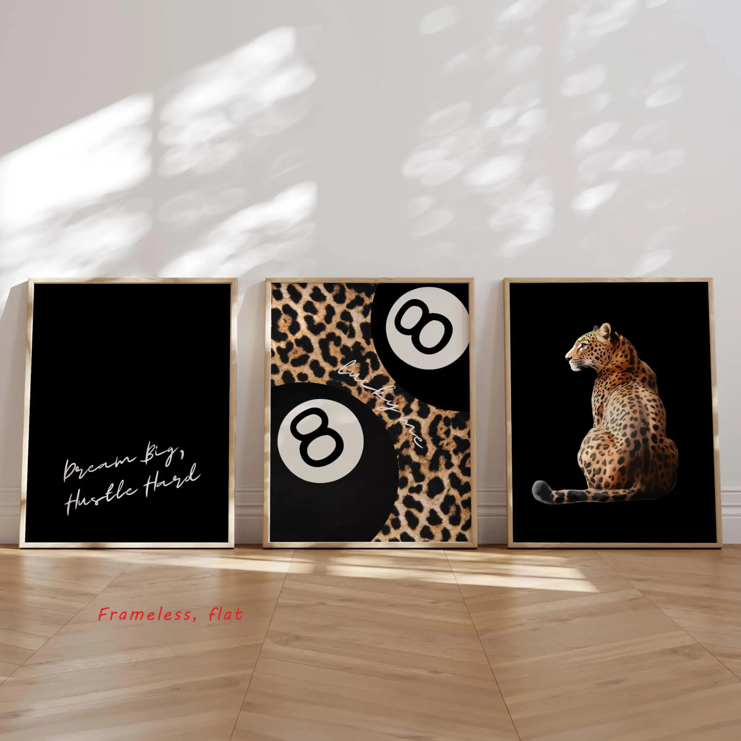 Leopard Print Bedroom Poster, Leopard Print Pattern, 3 Counts/set Canvas Painting without Frame, Unframed Painting, Wall Art Decor for Home Living Room Bedroom, Ornaments, Leopard Theme, Leopard Artwork, Artistic, Decoration, Frameless, Artwork For Walls