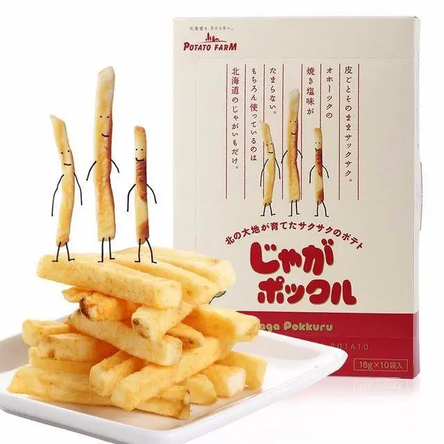 Calbee Japan Hokkaido Premium Natural Snack Sticks, 180g (18g x 10 Individually Wrapped Snack Bags) - Lead-Free Ambient Potato Crisps for Cupboard Storage