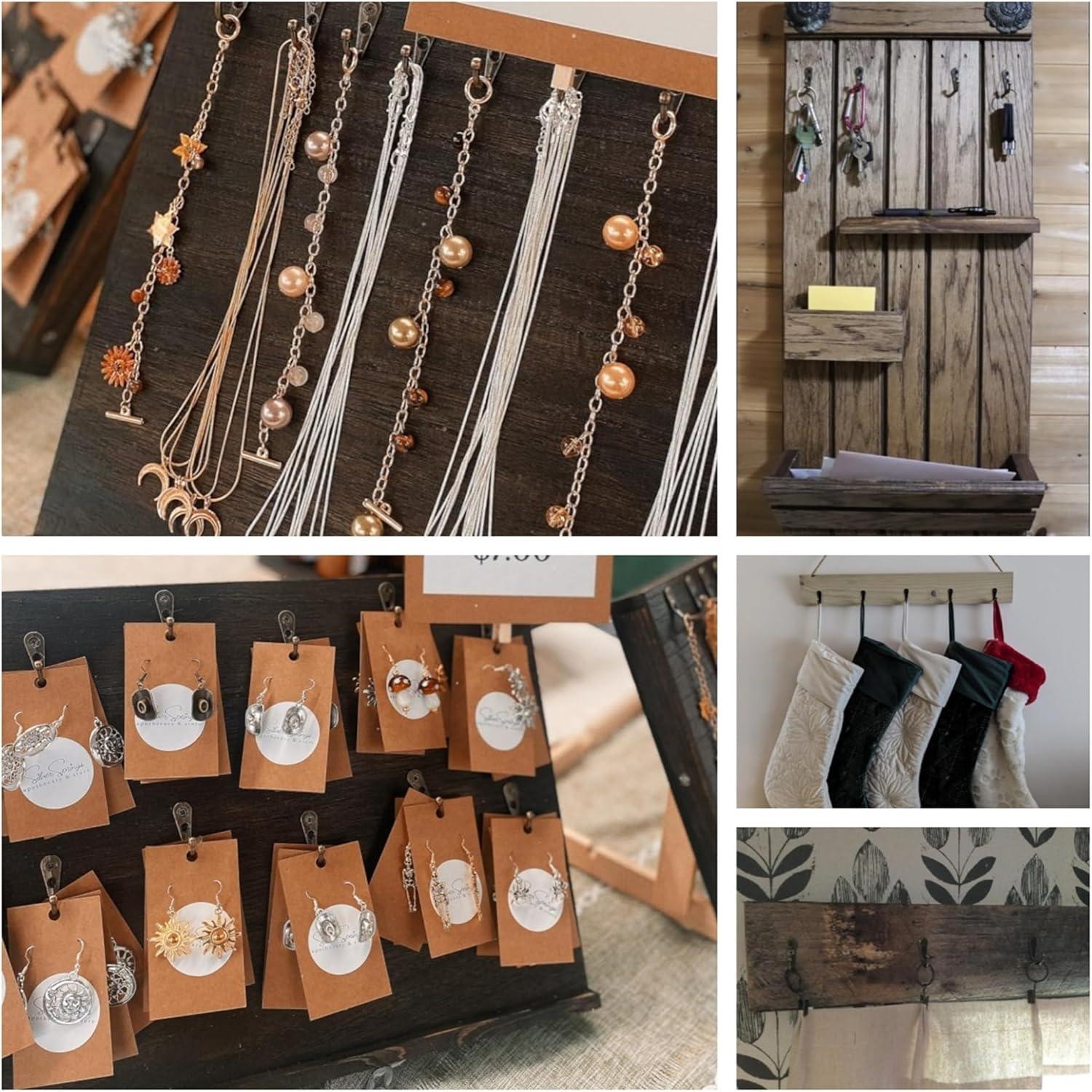 10 Pack Wall Hooks for Hanging, Heavy Duty Small Coat Hooks Wall Mounted for Living Room, Bathroom, Kitchen, Bedroom for Key, Cup, Bag, Hat, Scarf, and More (Oil Rubbed Bronze)