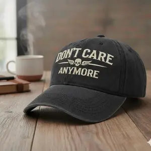 Don’t Care Anymore Washed Dad Hat, Funny Sarcastic Embroidered Low Profile Baseball Cap, Vintage Washed Cotton Adjustable Hat for Men, Casual Everyday Streetwear with No Filter Attitude, Perfect Birthday Father’s Day Gift for Dad Grandpa