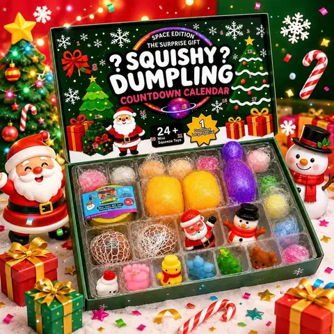 2026 Christmas Squishy Advent Calendar, 24-Day Countdown Stress Relief Squeeze Toy, Party Favor Gift for Slime & Squishy Toy Enthusiasts