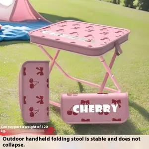 Upgraded camping chair folding stool, portable outdoor folding chair with pockets, used for queuing, fishing, hiking, barbecue, gatherings, outdoor activities, camping accessories, camping supplies