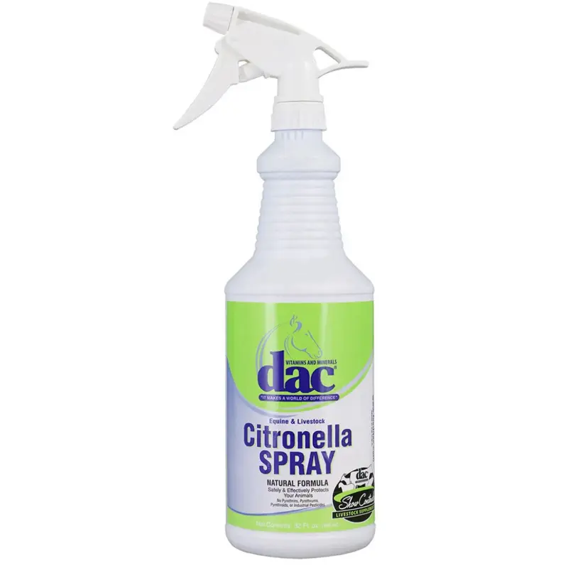DAC Equine & Livestock Citronella Fly Spray - Natural Formula with Essential Oils - 32 oz Ready-to-Use Spray for Insect Protection