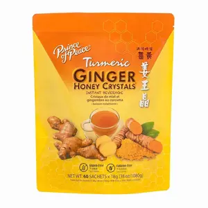 Prince of Peace Instant Ginger Honey Crystals with Turmeric, Value Pack 60 Sachets – Instant Hot or Cold Beverage Easy to Brew – Drink Like a Tea – Caffeine and Gluten Free – Real Ginger 38oz (1080g)undefined