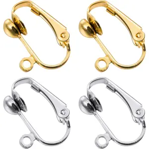 Bememo 36 Pack Clip-on Earring Converter with Easy Open Loop for DIY Earring and Turn Any Studs or Pierced into Clip on (Gold and Silver)