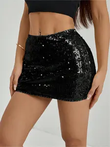 Women's Sexy Sequin Bodycon Mini Skirt - Sparkling Party Dress for Club, Concert, Nightlife Womenswear
