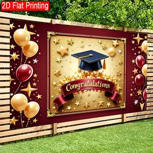 2D Flat Backdrop banner Golden Glory A Graduation Salute Perfect for Birthday/ Festival/ Party, Graduation Party Decorations, Seasonal Decoration, Home Decoration, Room Decoration, Supplies/ Gift Decoration Background