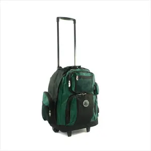 212 MAIN Transworld 738131-GRN Wheel-Equipped Roll-Away Deluxe Backpack - Green, Carry-On Luggage, Backpack for School, Travel-Ready Functional Bag