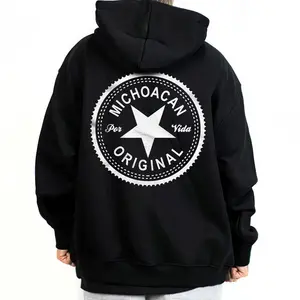 Chicano Clothing Michoacan Original Mexican Clothes Gangster Clothing Lowrider Oversized Graphic Tee Medium Heavy Hoodie for Men & Women 1410 MX Unisex Fit