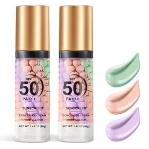 2 Pcs 3-In-1 Color Correcting Primer SPF 50 - 24H Long Wear Tone-Up Base Duo, Instant Redness Fix & Pore Blurring Makeup Sealer