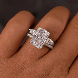 Maxine CZ 6.5ct Radiant Cut Insert 2PC Engagement Ring Set,Bridal Ring Set,5A Cubic Zirconia Women's Ring Jewelry,Wedding Ring Set for Daily,Travel,Proposal,Birthday,Anniversary