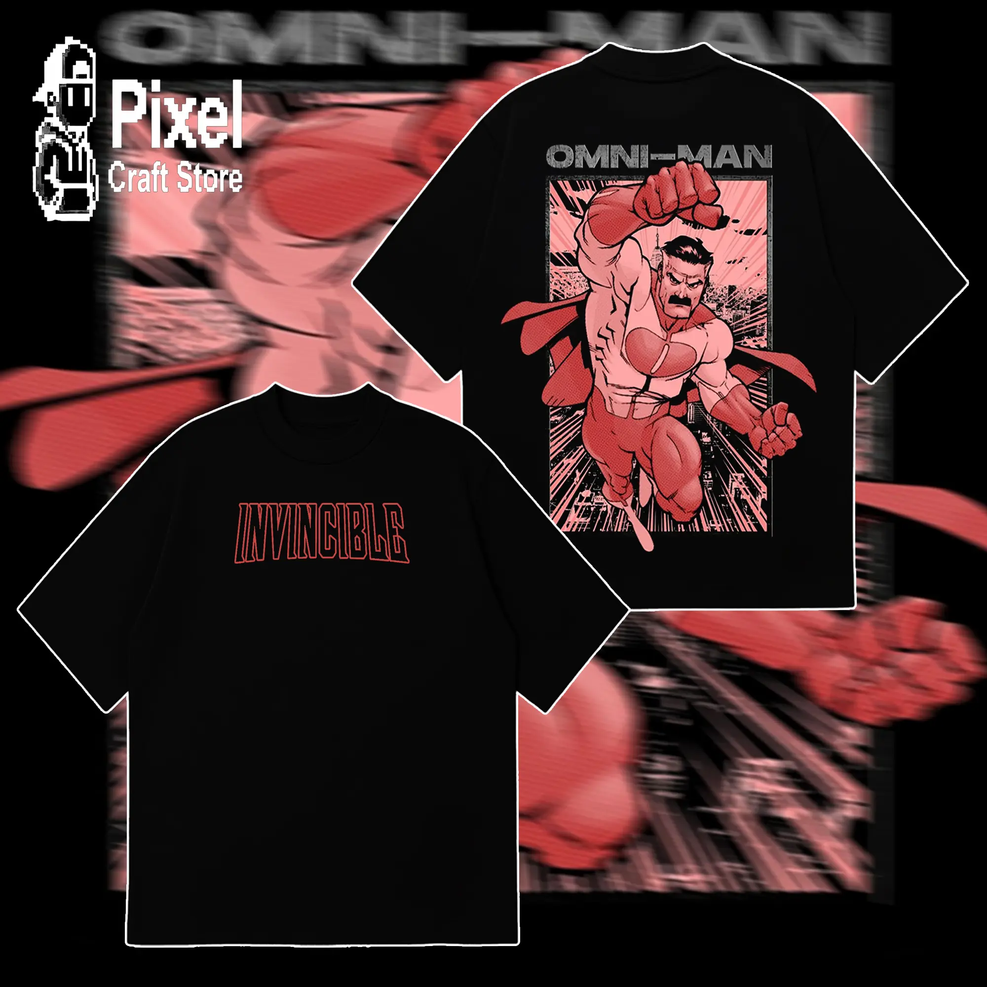 Limited Edition Omni-Man Comic Double Printed Oversize Lightweight Tee ...