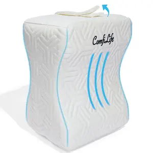 ComfiLife Knee Pillow for Side Sleepers – Cooling Leg Pillow for Side Sleeping – Knee Pillow with Strap for Hip Pain, Back Pain, Sciatica Pain Relief – Memory Foam Hip Pillow Contour Design