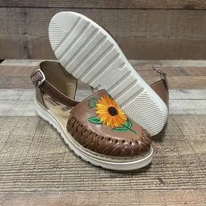 Women's Handmade Authentic Leather Sandals Sunflower Est.283 Huaraches Dama Girasol